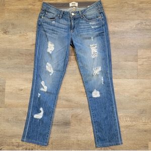 Paige Jimmy Jimmy Skinny Crop Delilah Destroyed Jeans Size 25 Distressed